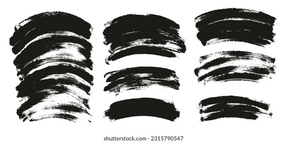 Round Sponge Thin Artist Brush Curved Background High Detail Abstract Vector Background MEGA Set 