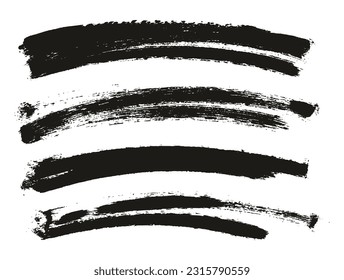 Fondo curvado de pincel de artista delgado de esponja redonda de alto detalle Resumen conjunto de fondo de vectores 