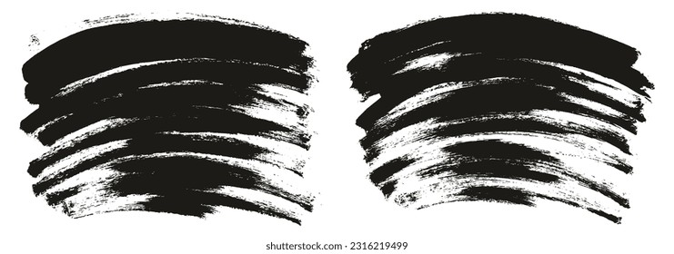 Round Sponge Thin Artist Brush Curved Background High Detail Abstract Vector Background Set 