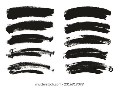 Round Sponge Thin Artist Brush Curved Background High Detail Abstract Vector Background Set 