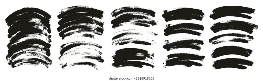 Round Sponge Thin Artist Brush Curved Background High Detail Abstract Vector Background MEGA Set 