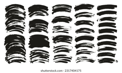 Round Sponge Thin Artist Brush Curved Background High Detail Abstract Vector Background MEGA Set 