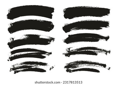 Round Sponge Thin Artist Brush Curved Background High Detail Abstract Vector Background Set 