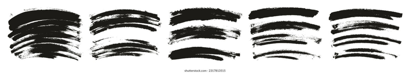 Round Sponge Thin Artist Brush Curved Background High Detail Abstract Vector Background MEGA Set 