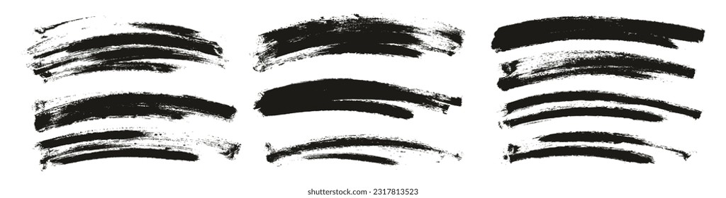 Round Sponge Thin Artist Brush Curved Background High Detail Abstract Vector Background MEGA Set 