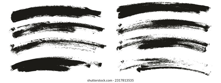 Round Sponge Thin Artist Brush Curved Background High Detail Abstract Vector Background Set 
