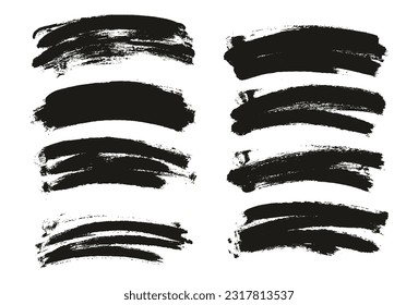 Round Sponge Thin Artist Brush Curved Background High Detail Abstract Vector Background Set 
