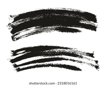 Round Sponge Thin Artist Brush Curved Background High Detail Abstract Vector Background Set 