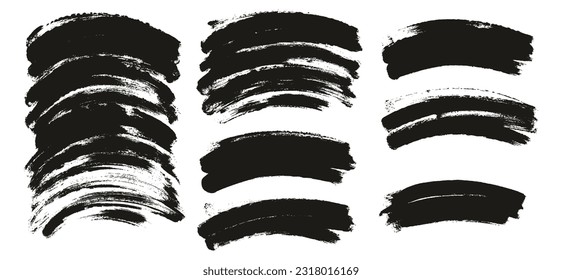 Round Sponge Thin Artist Brush Curved Background High Detail Abstract Vector Background MEGA Set 