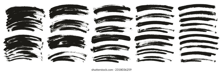 Round Sponge Thin Artist Brush Curved Background High Detail Abstract Vector Background MEGA Set 