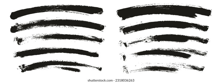 Round Sponge Thin Artist Brush Curved Background High Detail Abstract Vector Background Set 