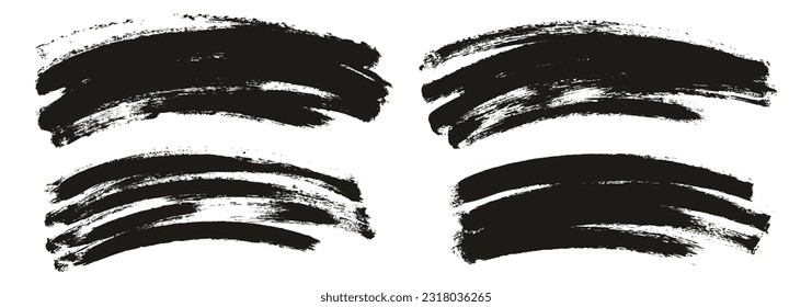 Round Sponge Thin Artist Brush Curved Background High Detail Abstract Vector Background Set 
