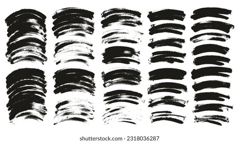 Round Sponge Thin Artist Brush Curved Background High Detail Abstract Vector Background MEGA Set 