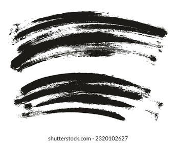 Round Sponge Thin Artist Brush Curved Background High Detail Abstract Vector Background Set 