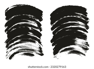 Round Sponge Thin Artist Brush Curved Background High Detail Abstract Vector Background Set 