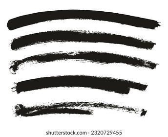 Round Sponge Thin Artist Brush Curved Background High Detail Abstract Vector Background Set 