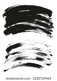 Round Sponge Thin Artist Brush Curved Background High Detail Abstract Vector Background Set 