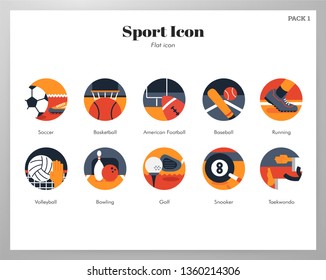 Round sport vector illustration in flat color design