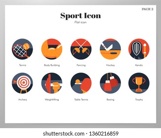 Round sport vector illustration in flat color design
