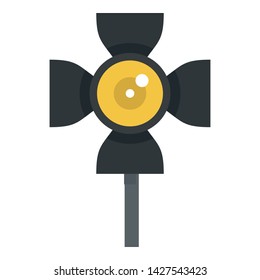 Round spotlight icon. Flat illustration of round spotlight vector icon for web design