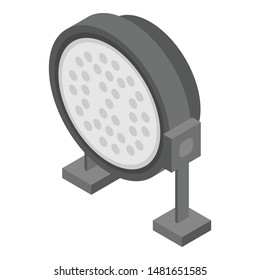Round spotlight icon. Isometric of round spotlight vector icon for web design isolated on white background