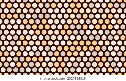 Round spotted pattern with geometric repetition. Ideal for fabric prints, poster backgrounds, and abstract wallpaper designs with trendy circles.