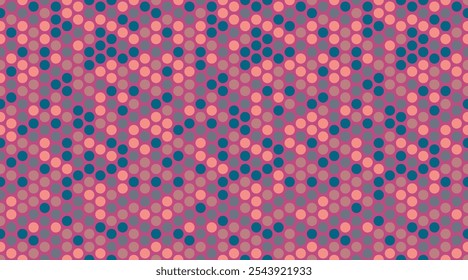 Runde Fleckmuster mit geometrischer Wiederholung. Ideal für Stoffdrucke, Poster-Hintergründe und abstrakte Tapeten-Designs mit trendigen Kreisen.