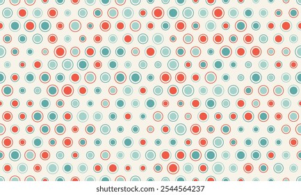 Padrão de manchas arredondadas com repetição geométrica. Ideal para impressões de tecido, fundos de pôster e desenhos de papel de parede abstratos com círculos na moda.