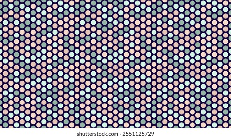 Padrão de manchas arredondadas com repetição geométrica. Ideal para impressões de tecido, fundos de pôster e desenhos de papel de parede abstratos com círculos na moda.
