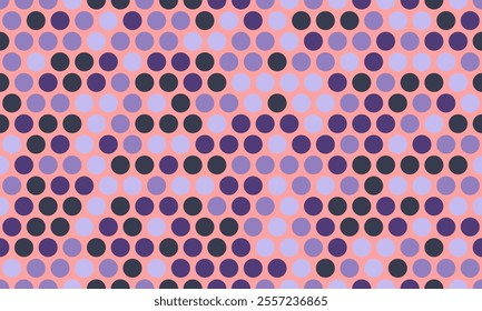 Round spotted pattern with geometric repetition. Ideal for fabric prints, poster backgrounds, and abstract wallpaper designs with trendy circles.