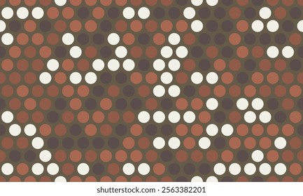 Round spotted pattern with geometric repetition. Ideal for fabric prints, poster backgrounds, and abstract wallpaper designs with trendy circles.