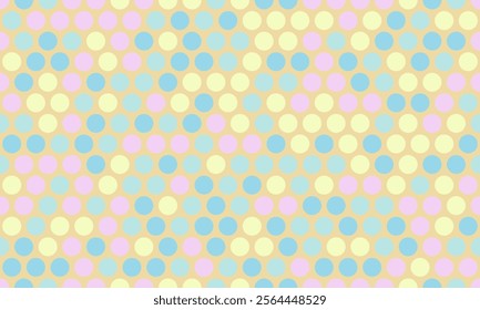 Round spotted pattern with geometric repetition. Ideal for fabric prints, poster backgrounds, and abstract wallpaper designs with trendy circles.