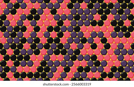 Round spotted pattern with geometric repetition. Ideal for fabric prints, poster backgrounds, and abstract wallpaper designs with trendy circles.