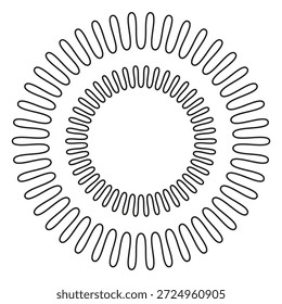 Icono de resorte redondo. Círculo de bobina de alambre. Vector espiral de metal. Hélice de acero flexible. EPS 10.
