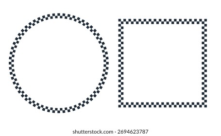 Quadrado redondo e quadrado da foto. Ilustração de ícone linear de vetor isolada no fundo branco.