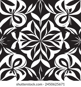 Round, square, dotted, floral, and beautiful ancient geometric patterns adorn simple black and white symmetrical textures.