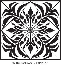 Round, square, dotted, floral, and beautiful ancient geometric patterns adorn simple black and white symmetrical textures.