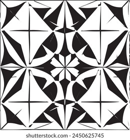 Round, square, dotted, floral, and beautiful ancient geometric patterns adorn simple black and white symmetrical textures.