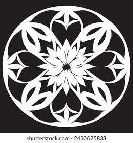Round, square, dotted, floral, and beautiful ancient geometric patterns adorn simple black and white symmetrical textures.