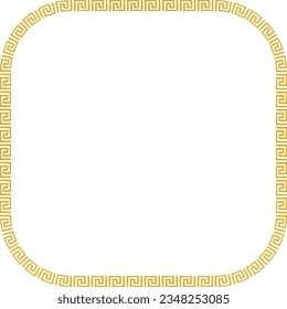 Marco cuadrado redondo Patrón de clave griega patrón de cruz griego bordes ornamentales sin soldadura patrón de serpentín lujoso marco dorado marco de imagen marco dorado bordes ornamentales decoración 