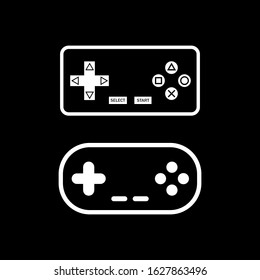 Round and square gamepad on a black background