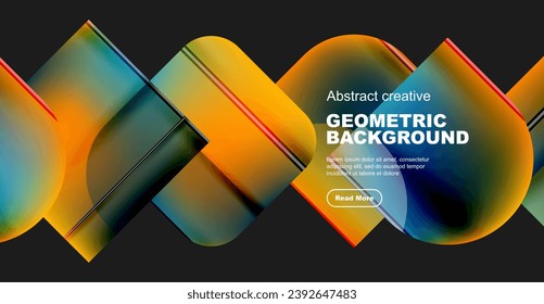 Round square geometric abstract background