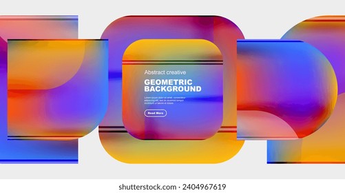 Round square geometric abstract background
