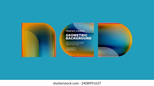 Round square geometric abstract background