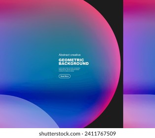 Round square geometric abstract background