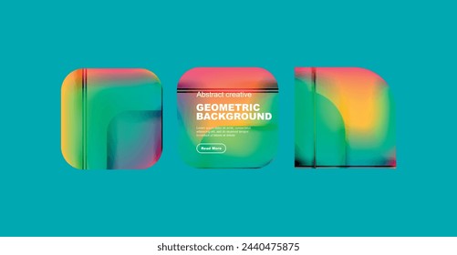 Round square geometric abstract background