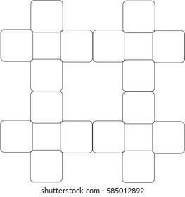 Round Square Geometric Pattern