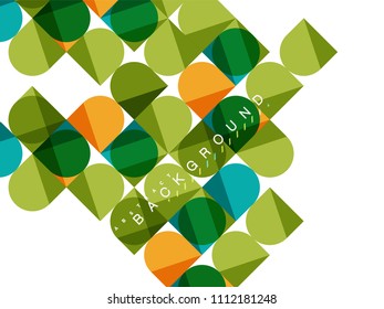 Formas geométricas redondeadas cuadradas sobre fondo abstracto de mosaico blanco. Ilustración artística vectorial para presentación, fondo de pantalla de aplicación, cartel o afiche