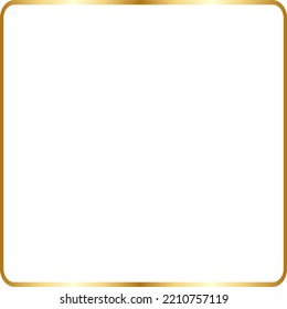 Round Square Gold Border Frame Vector