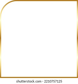 Round Square Gold Border Frame Vector